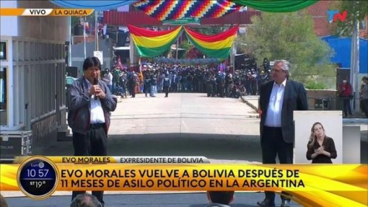 Evo llega a Bolivia: Estaba seguro que iba a volver, no pensé que tan pronto