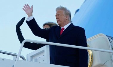 ‘Volveremos de alguna forma’, dice Trump antes de partir de Washington