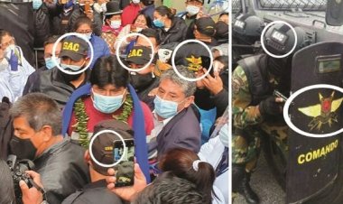 Escoltas de Evo llevan uniformes de una fuerza especial de seguridad venezolana