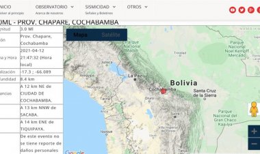 Un sismo de 3 grados Richter activa alerta en Cochabamba