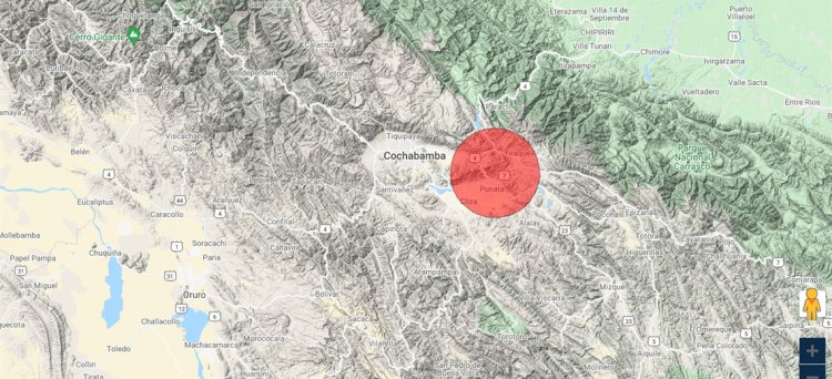 Sismo registrado en la provincia Tiraque se sintió en Punata y Sacaba