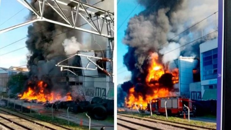 Impresionante incendio en la planta de la cervecería Quilmes en Buenos Aires