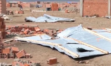 Tornado en Laja deja 35 familias afectadas, Defensa Civil entrega ayuda humanitaria