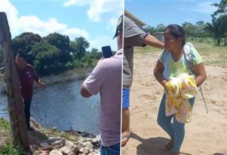 Una madre lanzó a su hija de siete meses a una laguna y los vecinos evitaron que la bebé se ahogue