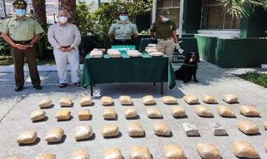 Cinco bolivianos son detenidos con 55 kilos de droga en Tarapacá