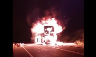 Terror en Villa Montes. Una flota con rumbo Tarija - Santa Cruz se incendió en plena ruta 9