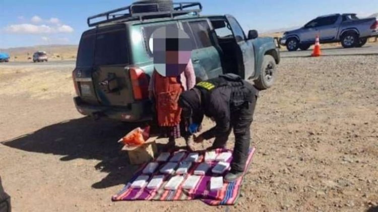 Mujer es aprehendida cuando trasladaba 15 paquetes con cocaína en su aguayo