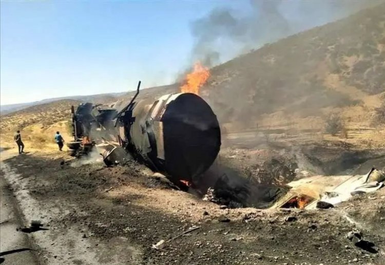 Chofer muere calcinado al volcar el camión cisterna que conducía
