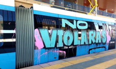 Dos vándalos burlan la seguridad y pintarrajean un vagón del Tren Metropolitano