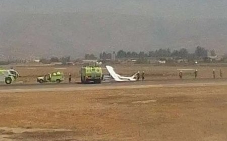 Avioneta de la FAB sufre accidente por problemas en el tren de aterrizaje