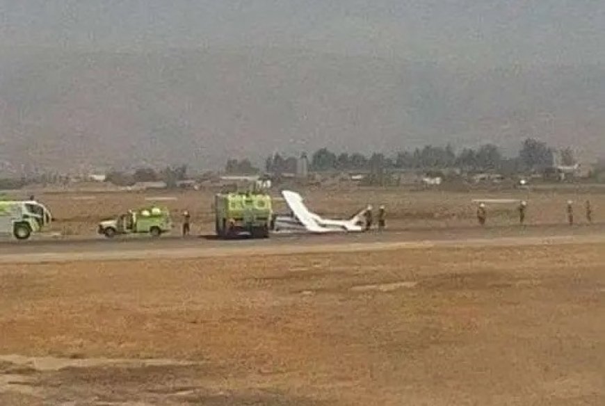 Avioneta de la FAB sufre accidente por problemas en el tren de aterrizaje