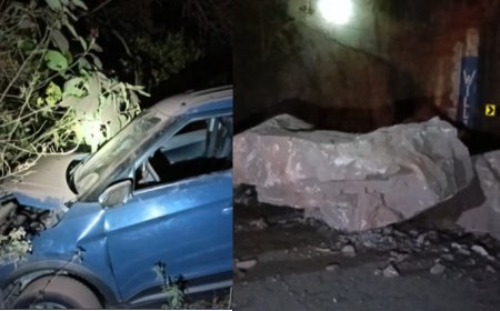 Un Accidente en Padcaya dejó cuatro heridos, el vehículo chocó contra una peña.
