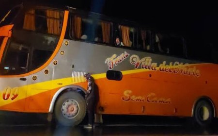 Un bus de Villa del Norte queda varado en la ruta Tarija-Villazón.