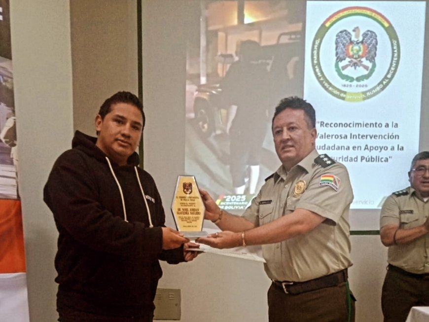 Reconocen a Ciudadano Ejemplar en Tarija por Acto de Solidaridad