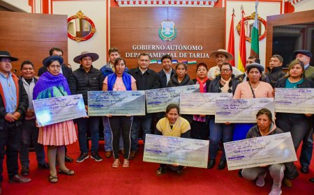 La Gobernación de Tarija entregó cheques del PROSOL 2025, beneficiando a 1.786 familias productoras.