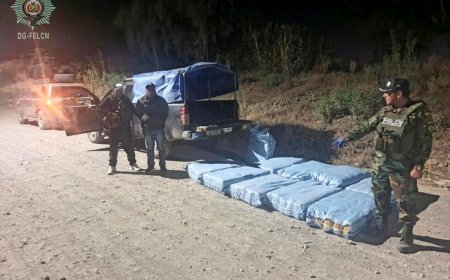 Policía intercepta camioneta con 236 paquetes de marihuana en Vinto