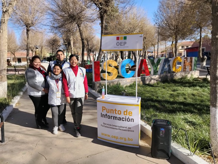El TED socializa el proceso electoral en Iscayachi para fortalecer la participación ciudadana.