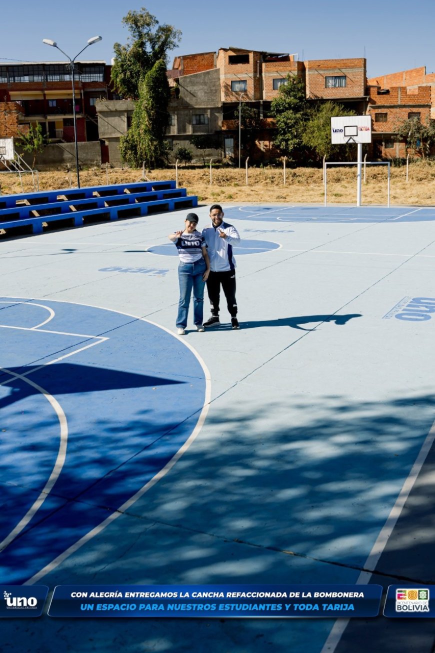 UNO entrega cancha polifuncional refaccionada en la Bombonera y reafirma su compromiso con el deporte en Tarija.