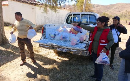 Alcaldía de Tarija entrega alimentos a familias afectadas por incendio en Pinos Sud