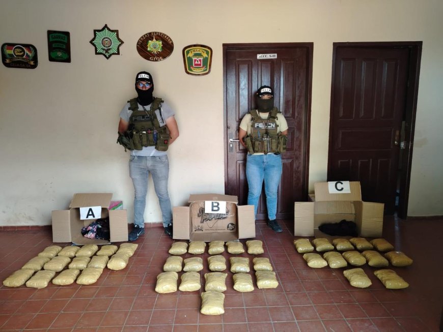UMOPAR secuestra marihuana en la terminal de buses de la provincia Germán Busch