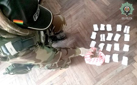 Secuestran 19 sobres con marihuana y aprehenden al portador en Cochabamba.