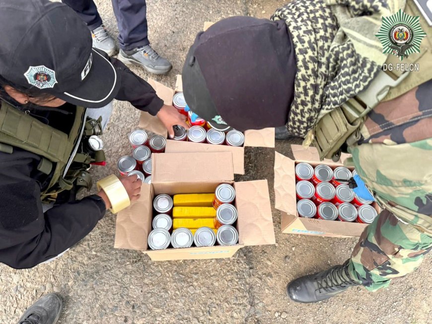 FELCN secuestra paquetes de cocaína camuflados en latas de sardinas.