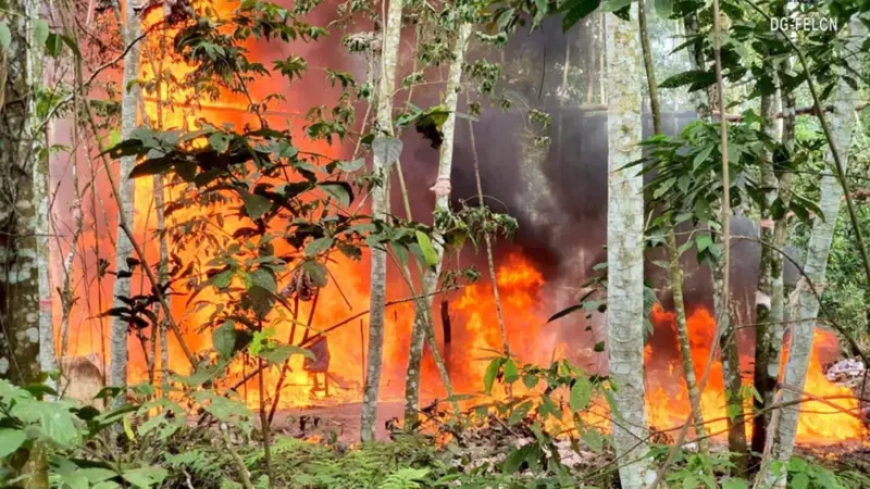 Golpe al narcotráfico en el Chapare: UMOPAR destruye 18 fábricas móviles y elimina más de 3 mil litros de pasta base.