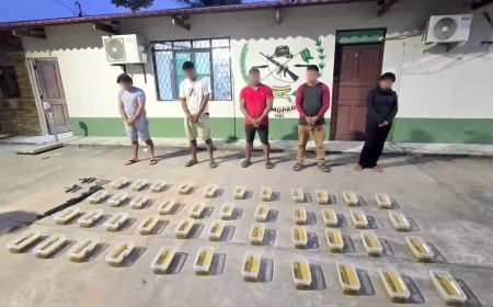 Cinco personas fueron aprehendidas en el Chapare, estaban en posesión de pasta base y armamento.