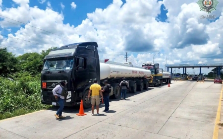 Un Cisterna que viajaba por la Ruta Santa Cruz - Yacuiba fue intervenida por transportar Droga