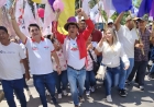 Masiva participación de banderazo de la alianza Primero Tarija, en respaldo a Johnny Torres.