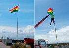 Bandera boliviana en Puno desató polémica y fue retirada por autoridades peruanas.