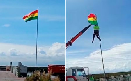 Bandera boliviana en Puno desató polémica y fue retirada por autoridades peruanas.