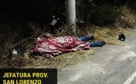 Motociclista falleció tras impactar contra un poste en la carretera a San Lorenzo