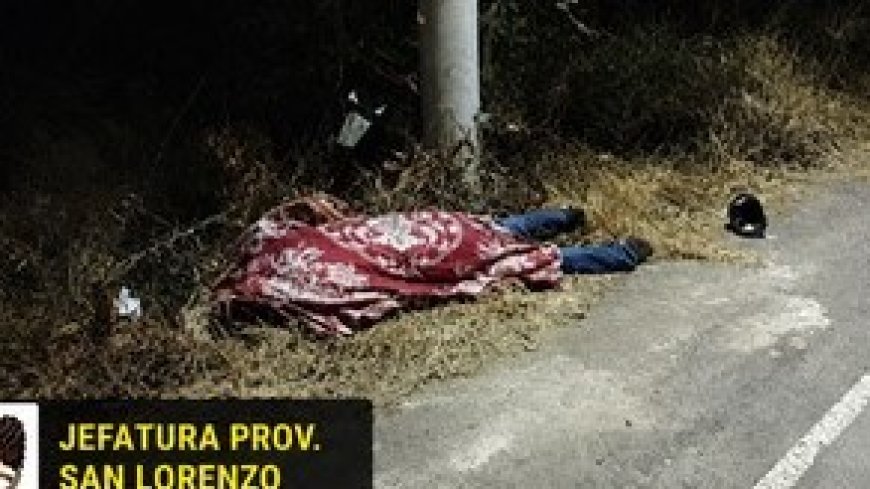 Motociclista falleció tras impactar contra un poste en la carretera a San Lorenzo