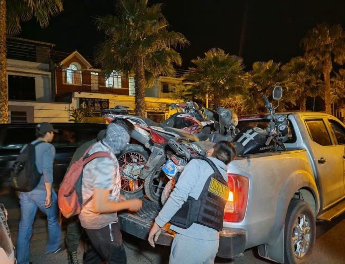 Cuatro aprehendidos tras recuperar 12 motocicletas con denuncias de robo que estaban en Culpina