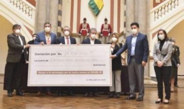 Privados donan Bs 22 millones; Añez dice serán para insumos contra el Covid-19