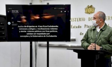 Murillo acusa a Evo y Arce de organizar los actos de violencia en K'ara K'ara