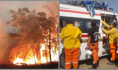 Bomberos voluntarios de Tarija acuden al llamado de auxilio de la Chiquitania